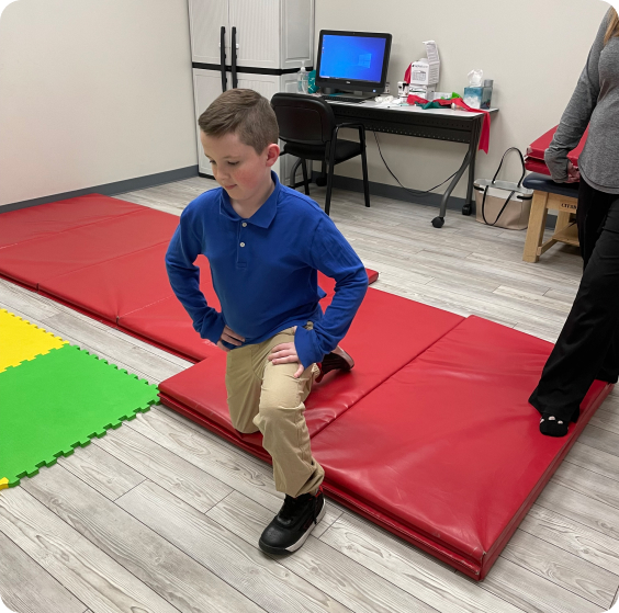 Our pediatric rehabilitation services include physical therapy.